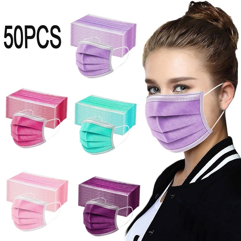50PCS Women Man Solid Mask Dis - огляд і ціна Disposable Surgical Mask